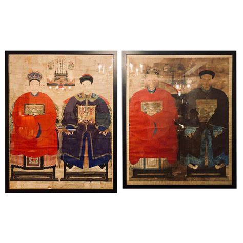 Monumental Ancient Ancestor Portraits Chinese Paintings On Rice Paper