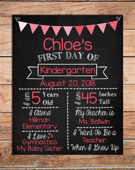 Chalkboard Poster School Chalkboard Chalkboard Printable First Day