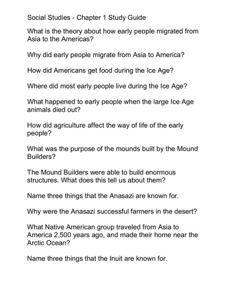 Social Studies Chapter 1 Study Guide Asia To The Americas