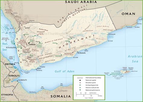 Yemen tourist map