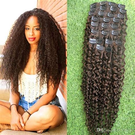 Mongolian Afro Kinky Curly Clip In Human Hair Extensions Clips In 4b 4c