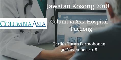 Columbia asia hospital is a group of multispeciality hospitals present across 11 locations in india. Jawatan Kosong Columbia Asia Hospital - Iskandar Puteri 30 ...