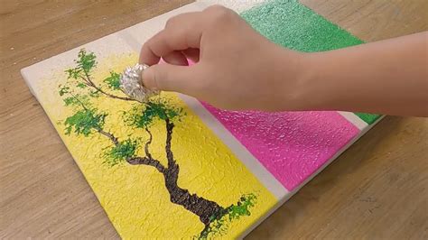 How To Paint 3 Different Trees For Beginners Simple Acrylic Painting