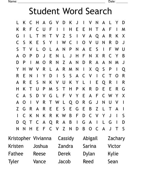 Student Word Search Wordmint