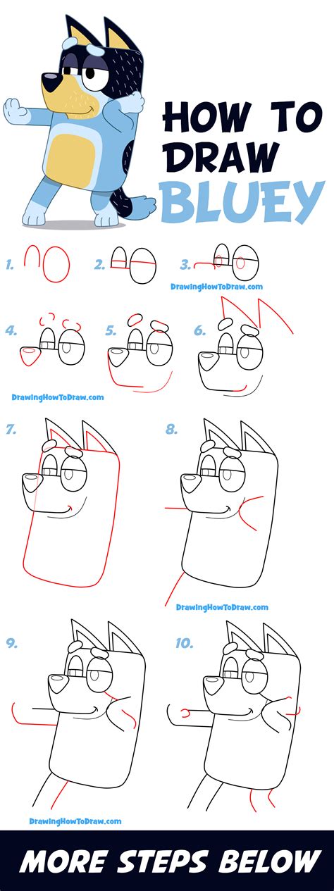 How To Draw Bluey Muffin From Bluey Easy Step By Step Drawing Tutorial