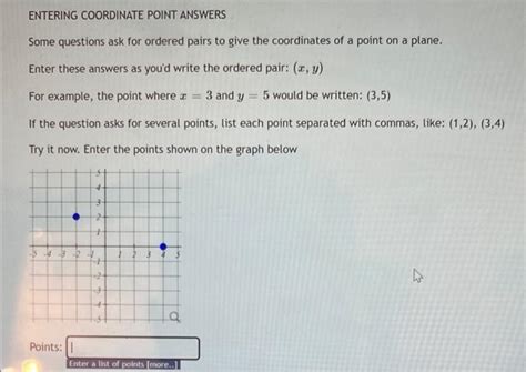 Solved Entering Coordinate Point Answers Some Questions Ask