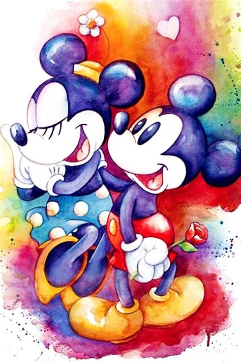 5d Diy Diamond Painting Disney Mickey And Minnie Mouse Mosaic Etsy