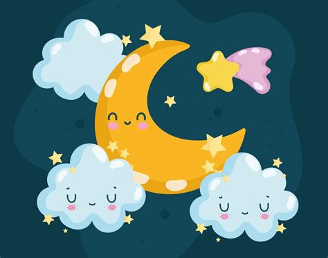 Dibujos Animados De Luna Y Nubes Dibujos De Nubes Dibujos Dibujos