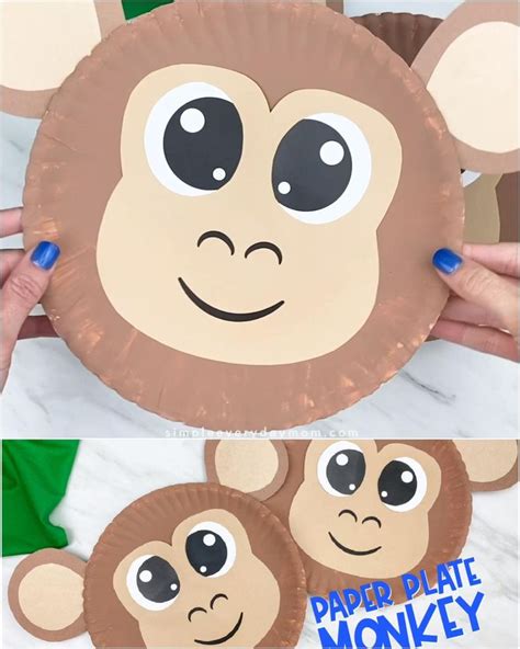 Paper Plate Monkey Craft Free Template Video Video Preschool