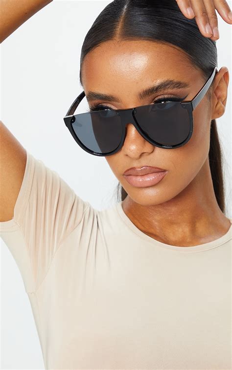 black cut out frame sunglasses accessories prettylittlething