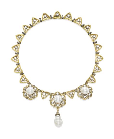 A Cultured Pearl And Diamond Necklace By Buccellati Christies