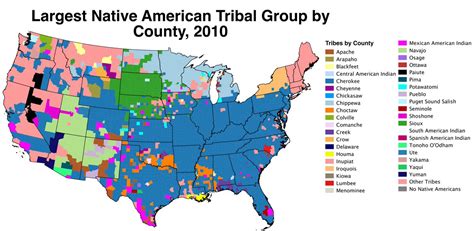 Largest Native American Tribal Group By County Us 2010 Mapporn