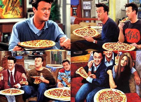 Chandler Bing Eating Pizza Friends Tv Show Episode Stable