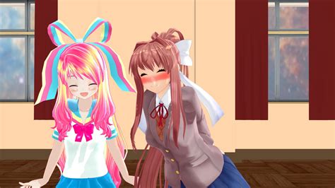 Mmd Monika And Fany Loves You Forever By Lauragira On Deviantart