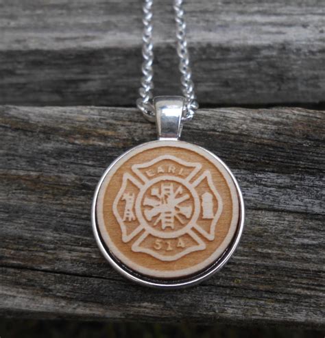 Personalized Firefighter Maltese Cross Necklace Laser Etsy