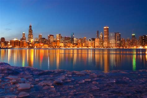 Winter Skyline Chicago Illinois Ken Koskela Photography Llc