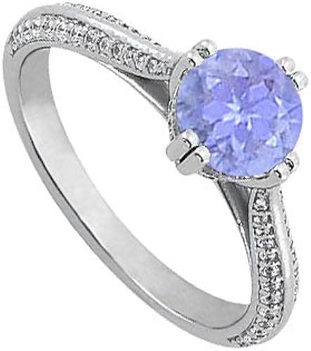 December Birthstone Created Tanzanite Cz Engagement Rings In 125 Ct