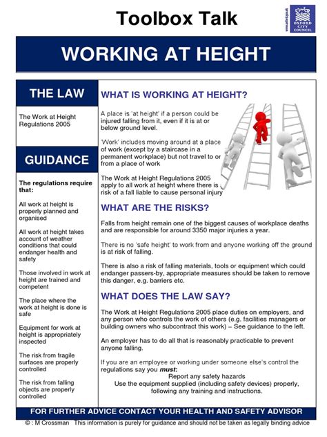 Working At Height Toolbox Talk Safety Risk