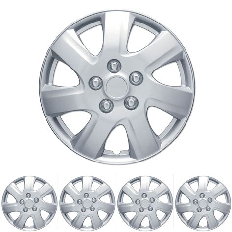 4 Pc Set 16 Silver Hubcaps Wheel Cover Oem Replacement High Quality