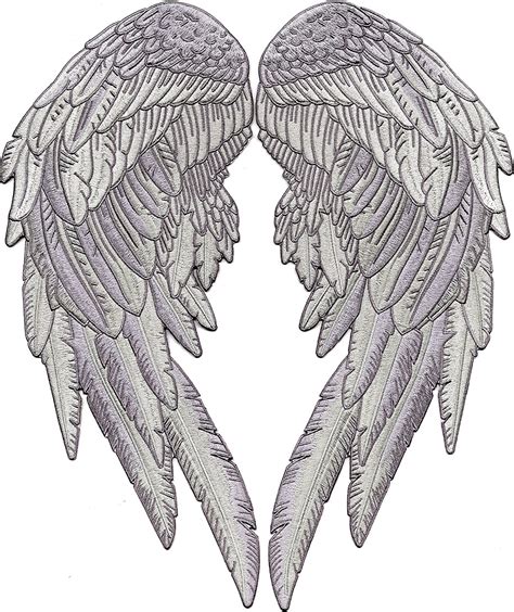 Silver Angel Wing Patches 14” Saints And Sinners Guardian