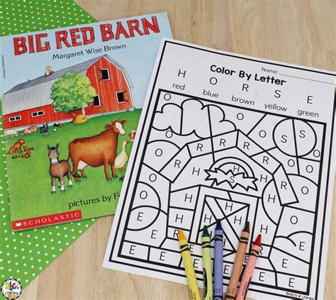 Barn Color By Letter Worksheet: Letter Recognition Activity