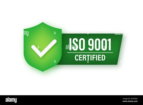 Iso 9001 Certified Badge Icon Certification Stamp Vector Stock