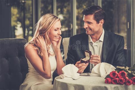 Man Making Propose To His Girlfriend Stock Photo Image Of Boyfriend