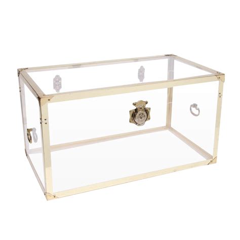 A lucite coffee table, also called an acrylic coffee table. Lucite Trunk with Brass Trim : On Antique Row - West Palm ...