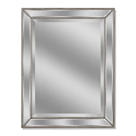 Allen Roth 30 In X 40 In Silver Beveled Rectangle Framed French Wall Mirror 8703