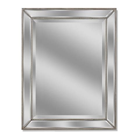 Made of high quality silvered mirror, this simple and functional mirror provides maximum clarity. allen + roth 30-in x 40-in Silver Beveled Rectangle Framed ...