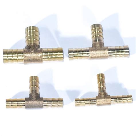 Car Auto Solid Brass T Piece 3 Way Fuel Hose Joiner Connector For Air