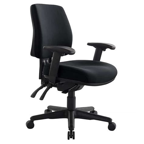 Roma Extra Heavy Duty Medium Back Ergonomic Chair Black 180kg User