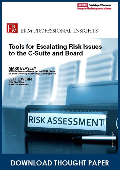 Tools For Escalating Risk Issues To The C Suite And Board Erm