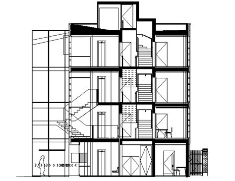 Apartment Flat Section Plan Dwg File Cadbull