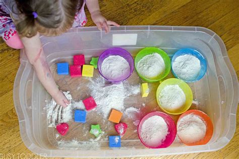 Flour Bin: an easy toddler activity - Busy Toddler | Easy toddler activities, Toddler activities ...