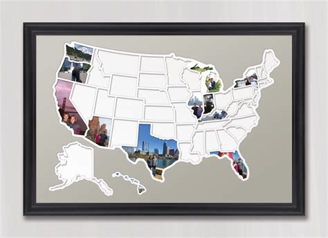 50 States Photo Map A Unique Usa Travel Collage Travel Collage