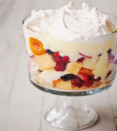 Summer Fruit Trifle Layers Of Light As Air Chiffon Cake Whipped