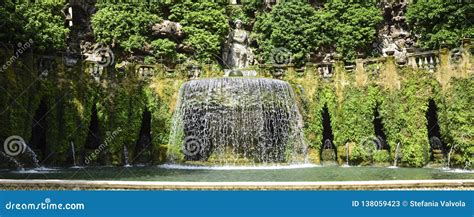 The Famous Gardens Of Villa D Este Near Rome Italy Stock Image