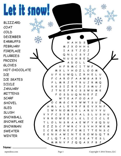 Winter Word Search Free Printable Word Search Printable Free For Kids