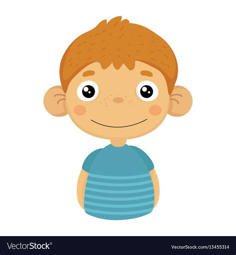 Smiling Content Cute Small Boy With Big Ears In Vector Image