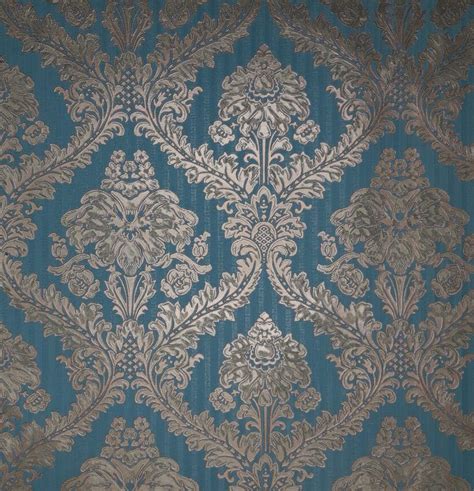 Dv 1195 Teal And Gold Navy Gold White Rose Gold Gold Damask