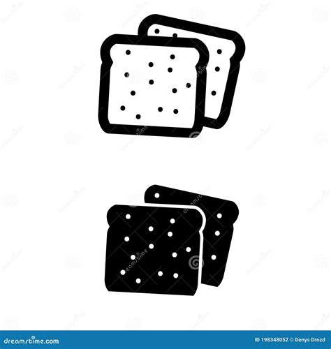 Toasted Bread Icon Vector Set Pastry Illustration Sign Collection