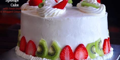 This sponge cake recipe is great with fruits, jams, and any fillings that are a little bit wet and can be soaked into the cake (.like a sponge!). Sponge Cake with Fresh Fruit and Whipped Cream | Fresh ...