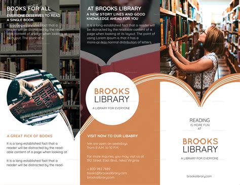 Library Brochure Design Template In Psd Word Publisher Illustrator