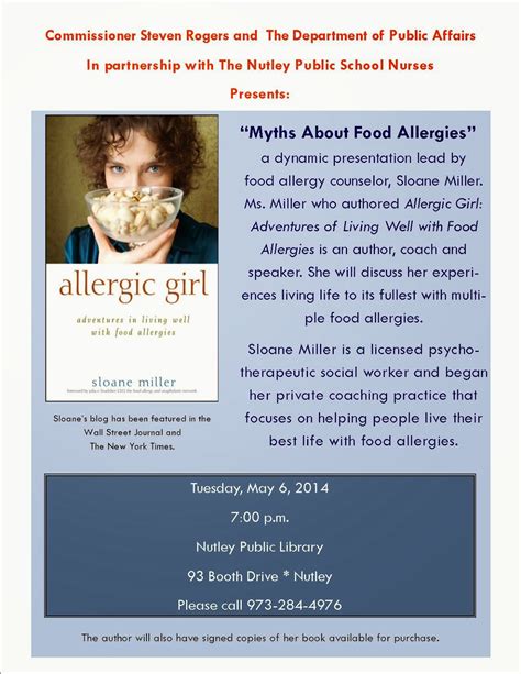 Food Allergy Counseling Speaking May 6 2014 In Nutley Nj Myths