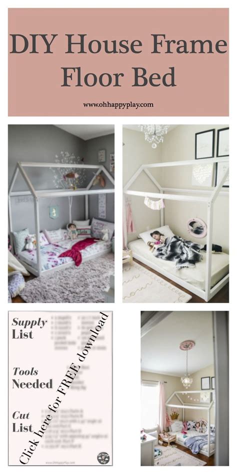 The problem was that it was hard for her to get in and out of bed, it was hard to pull the i didn't bother cutting mine in half since my toddler is not a heavy duty wiggly worm. DIY House Frame Floor Bed Plan - D.I.Y -HOUSE-FRAME-FLOOR ...