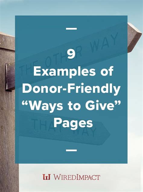 Examples Of Donor Friendly Ways To Give Pages Wired Impact Nonprofit Startup Nonprofit