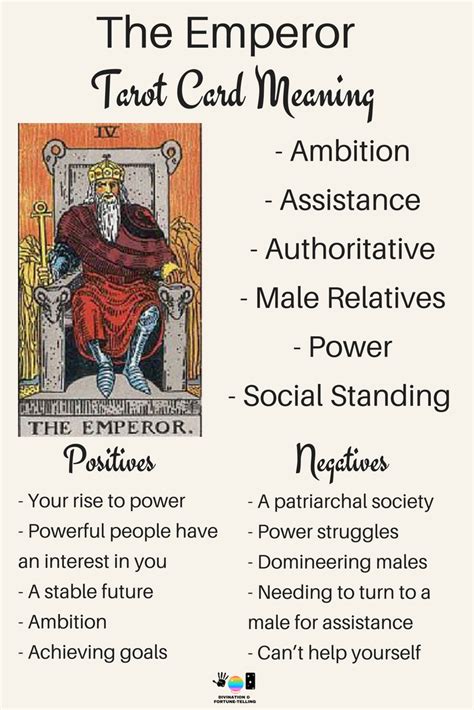 If the emperor shows up in your reading, it's a sign that you're going to need a steady hand when maneuvering through your current situation. Future Tarot Meanings: The Emperor | Tarot learning, Tarot meanings, Tarot astrology