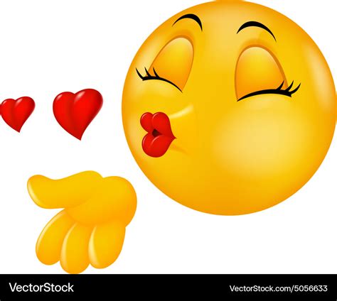 Cartoon Smiley Emoticon Making Air Kiss Royalty Free Vector