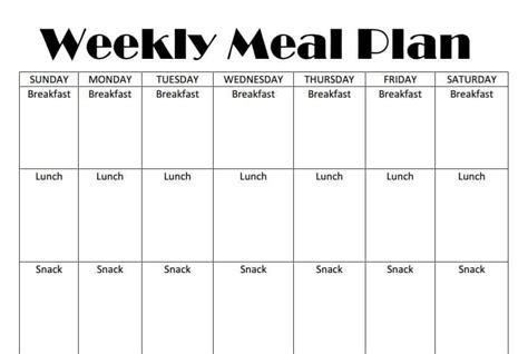 Diet chart for weightloss for indian women: Printable Weekly Meal Plan Template | Homeschool Base